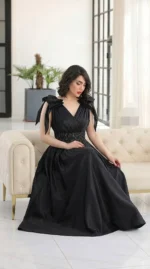 لباس مجلسی مزونی دخترانه ساتن تافته - Image 4