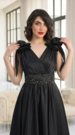 لباس مجلسی مزونی دخترانه ساتن تافته - Image 3