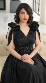لباس مجلسی مزونی دخترانه ساتن تافته - Image 2