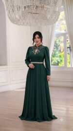 پیراهن مجلسی مزونی و پوشیده زنانه مدل بارانا