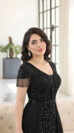 لباس مجلسی مزونی زنانه سایز بزرگ مدل تابان - Image 5
