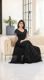 لباس مجلسی مزونی زنانه سایز بزرگ مدل تابان - Image 4