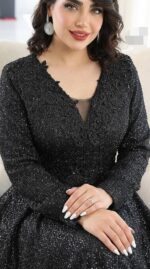 لباس مجلسی مزونی پوشیده زنانه سایز بزرگ مدل رزا - Image 4