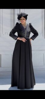 لباس مجلسی پوشیده سایز بزرگ مدل تینا