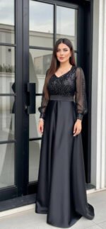 لباس مجلسی مزونی زنانه سایز بزرگ مدل سولینا - Image 4