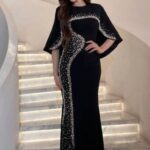 دو تیکه مجلسی مزونی شنلی زنانه مدل بهاره