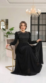 پیراهن مجلسی پوشیده زنانه سایز بزرگ مدل شبنم - Image 6