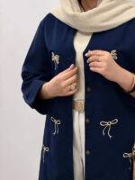 مانتو کوتاه زنانه الیاف طبیعی مدل پاپیون - Image 6
