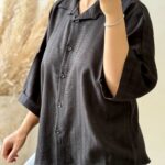 شومیز مانتویی زنانه مشکی